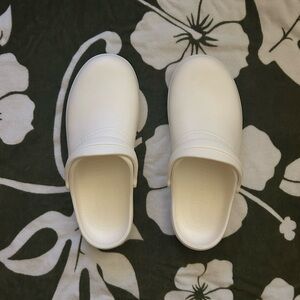White Slip-On Clogs